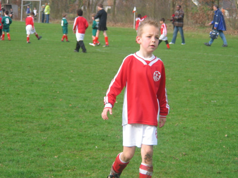 Toch verloren maar wel hard gewerkt (zie de knieen!)....